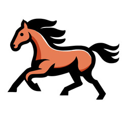 Illustration of vector design a horse is running, horse icon, horse logo, very good as a sticker, with a plain background.