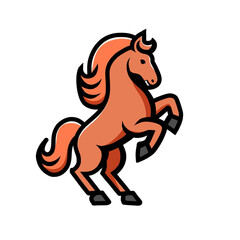 Illustration of vector design of a horse with a goddess pose, horse icon, horse logo, is very good as a sticker, with a plain background.