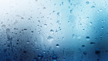 Abstract background with water droplets on a fogged glass, creating a misty and hazy effect