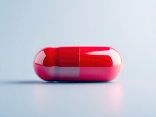Red pill on light background