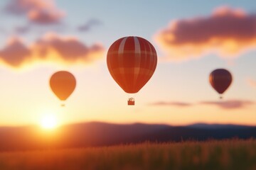 Obraz premium Hot air balloons at sunrise