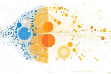 Obraz premium dynamic phylogenetic diagram, intricate and colorful, clean design, no text, white