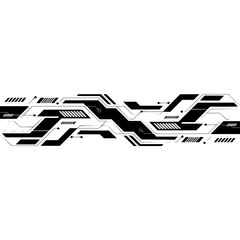 Tech Circuit Board Abstract Design, Black Lines on Gray, Modern Digital Graphic