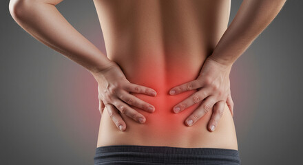 dor nas costas demostração de área com dor vermelho coluna