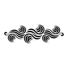 Elegant Black and White Swirl Ornament on White Background