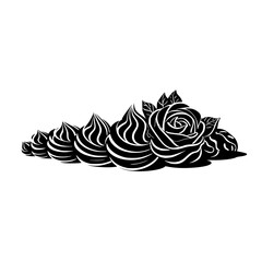 Elegant Floral and Swirl Design in Black and White