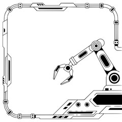 Futuristic Robotic Arm in Abstract Frame Design