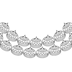 Festive Ornament Border in Black and White, Decorative Design