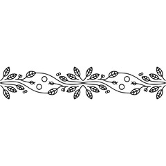 Minimalist Line Art Floral Border on White, Elegant Design