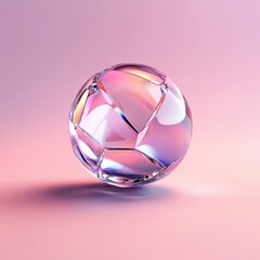 Glass sphere on pink surface