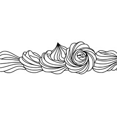 Elegant Frosting Border: Hand-Drawn Vector Illustration