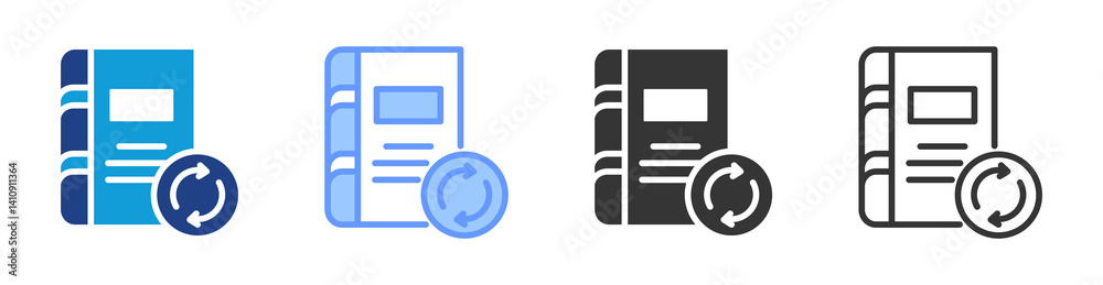 Poster renewal icon set multiple style collection