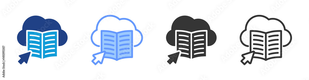 Poster Digital Resources icon set multiple style collection