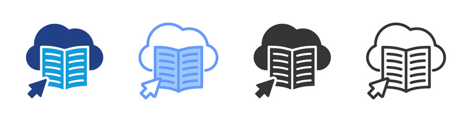 Digital Resources icon set multiple style collection