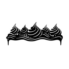 Obraz premium Abstract Black Cream Design Element, Minimalist, Decorative Border