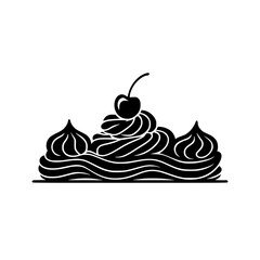 Minimalist Dessert Illustration - Cherry Whipped Cream