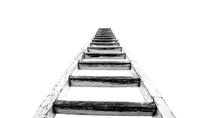 Monochrome Minimalist Wooden Ladder: Straight Steps to Success and New Heights in Modern Interior Design