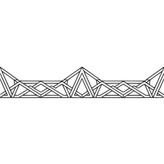 Geometric Border Ornament, Minimalist Line Art, Decorative Design