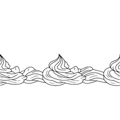 Fototapeta premium Whipped Cream Border - Elegant Black and White Illustration