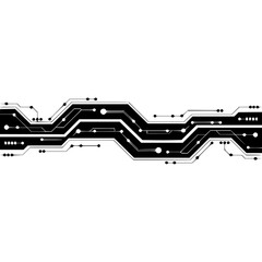 Modern Black and White Circuit Board Design