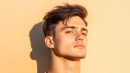 Obraz premium Young man posing in sunlight