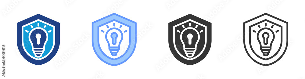 Poster Intellectual Property icon set multiple style collection