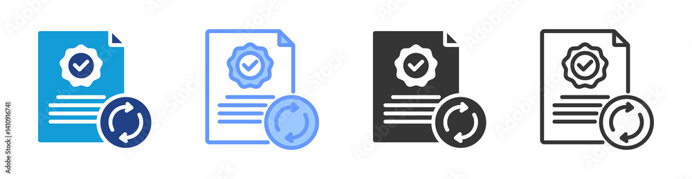Poster renewal icon set multiple style collection