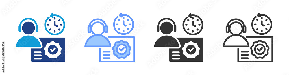 Poster Franchise Operator icon set multiple style collection