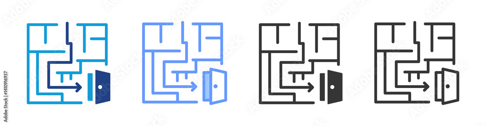 Aufkleber Exit Strategy icon set multiple style collection