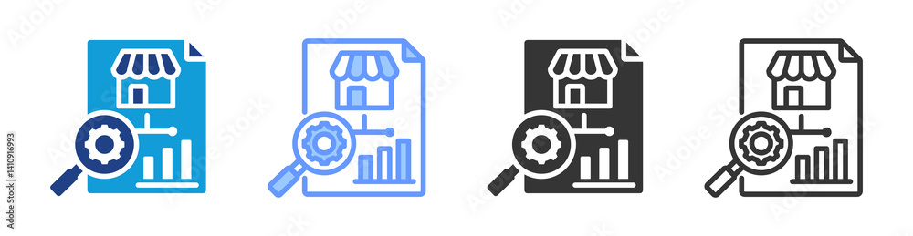 Poster due diligence icon set multiple style collection