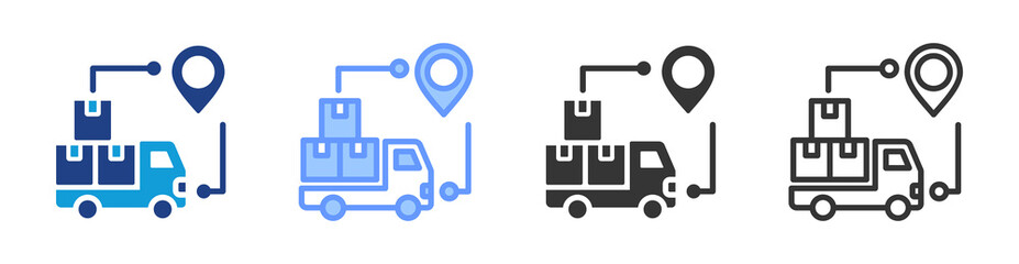 Supply Chain icon set multiple style collection