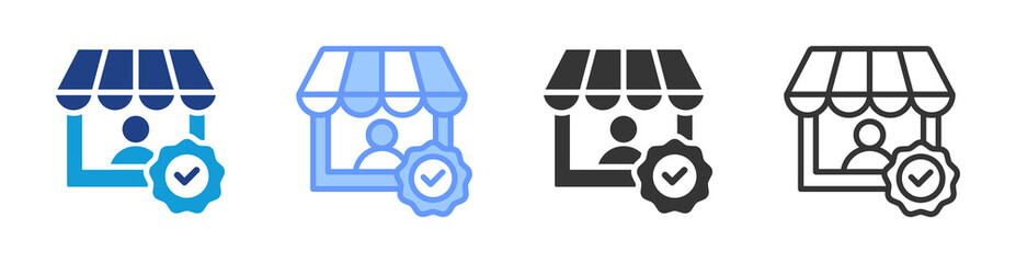 Vendor icon set multiple style collection