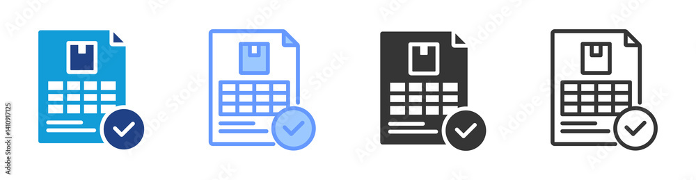 Poster Stock Audit icon set multiple style collection
