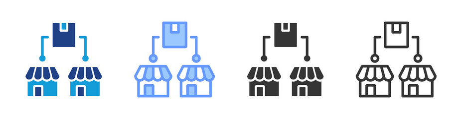 Obraz premium Product Distribution icon set multiple style collection