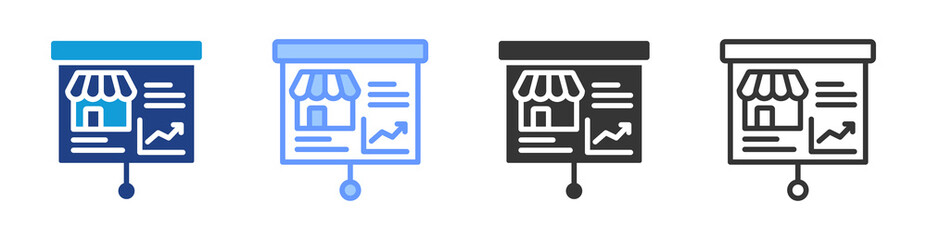 Business Plan icon set multiple style collection