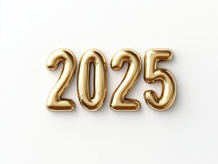Golden foil number balloons, 2025