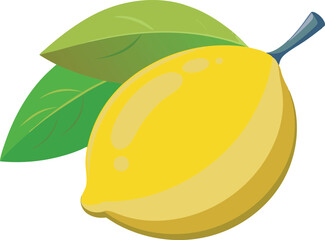 A vibrant, high-quality vector illustration of a beautiful lemon fruit, showcasing fresh details and bright colors for creative design projects.