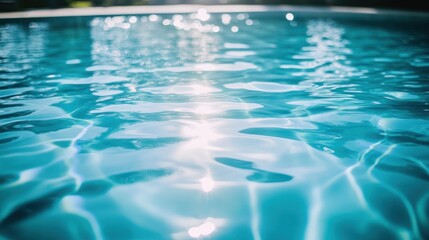 Obraz premium Captivating turquoise water rippling with reflected sunlight in a pristine pool