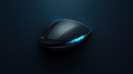 Sleek futuristic gadget with captivating blue light on dark background