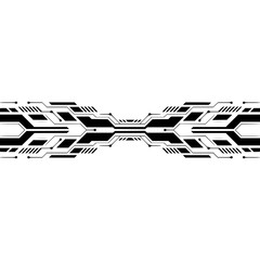 Minimalist Tech Circuit Board Illustration on Gray Background