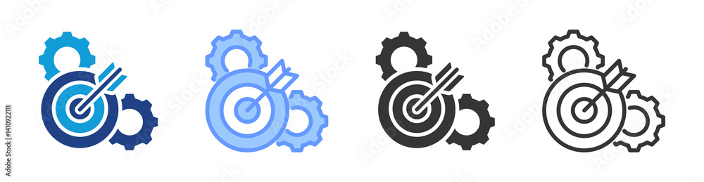 Poster Goal Setting icon set multiple style collection