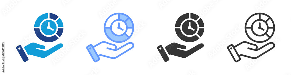 Aufkleber Time Allocation icon set multiple style collection