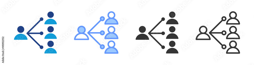 Aufkleber Delegation icon set multiple style collection