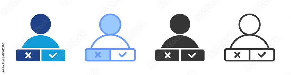 Poster Feasibility icon set multiple style collection