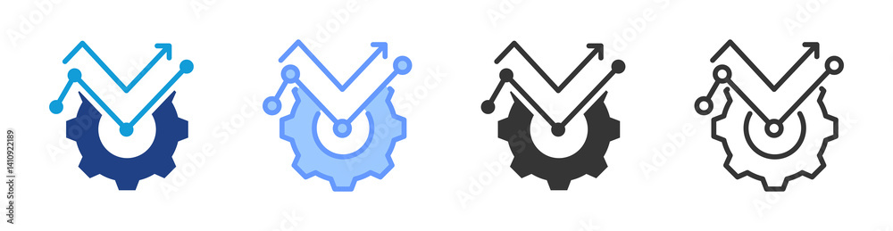 Poster Performance Metrics icon set multiple style collection