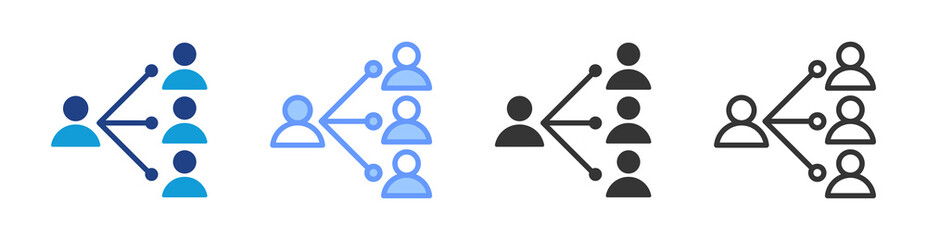 Delegation icon set multiple style collection