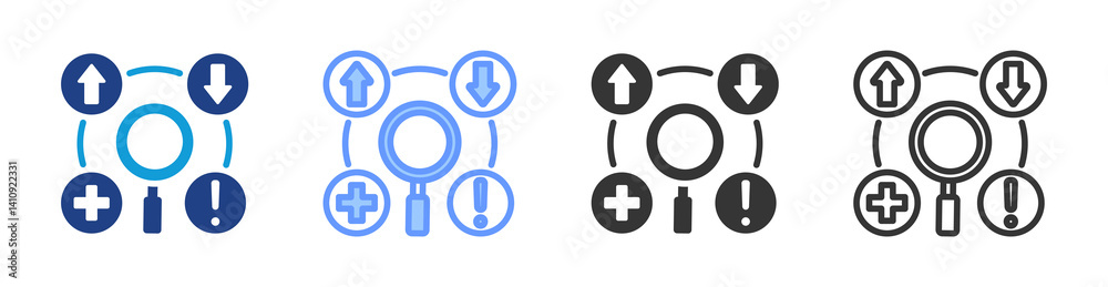 Aufkleber Swot Analysis icon set multiple style collection