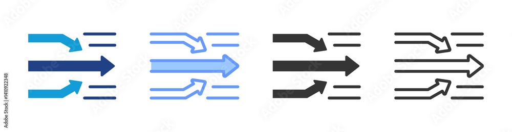 Poster Streamlining Processes icon set multiple style collection