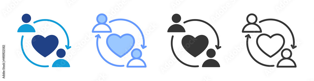 Poster empathy icon set multiple style collection