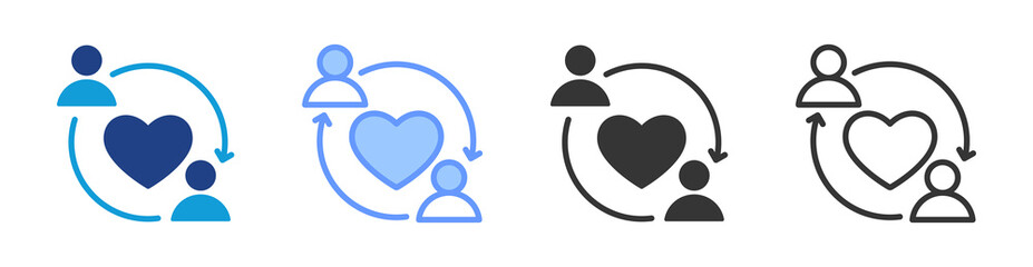 Empathy icon set multiple style collection